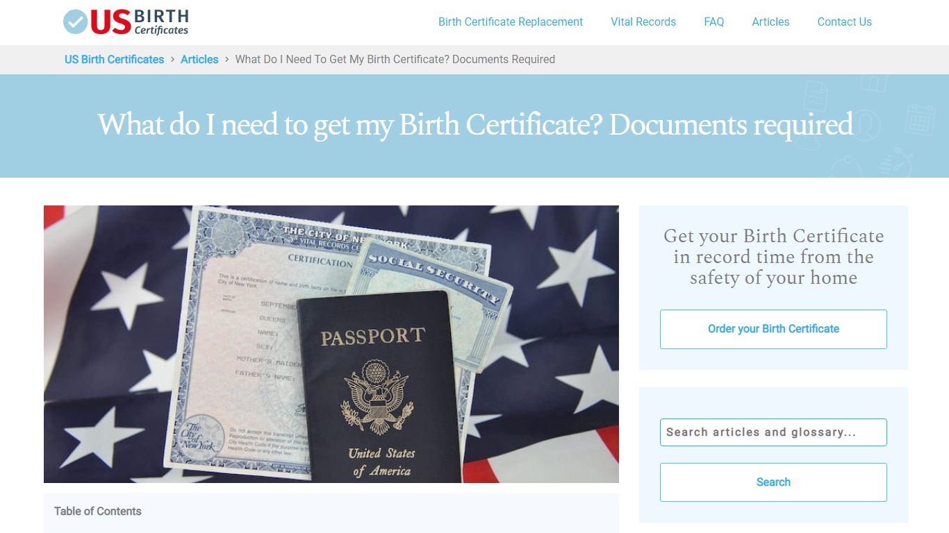 What do I need to get my Birth Certificate? - US Birth Certificates